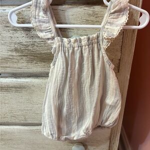 Cream Ruffled Baby Romper